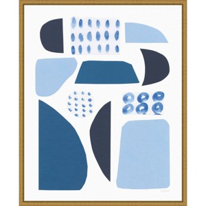 16" x 20" Cozy Cottage Blues II by Courtney Prahl Framed Wall Canvas - Amanti Art: Abstract Geometric, Modern Decor - 1 of 4