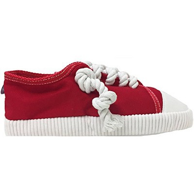 Multipet Plush Shoe Dog Toy | Ideal for Instagram | 10 inches | Durable | Pull Ropes | Squeaker | For Big Dogs & Puppies