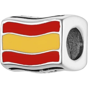 Sterling Silver Travel Charm - World Flags Country Bead for Bracelets, Gift for Mom & Daughter - 1 of 4