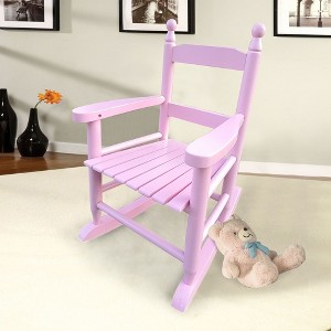 Whisen Kids Rocking Chair, Sturdy Hardwood Design with Slatted Back, Safe & Comfortable, Easy to Assemble - 1 of 4