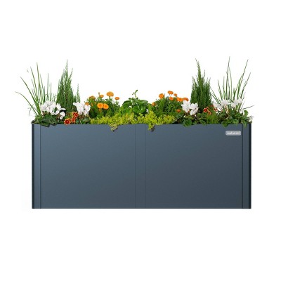 Midnight Blue 32" Tall Modern Metal Raised Garden Bed