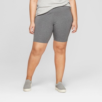 plus size grey biker shorts