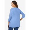 Woman Within Plus Size Perfect Three-Quarter Sleeve V-Neck Tee - 3 of 4
