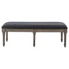 TiramisuBest Grey and Oak Tufted Bench, Grey Fabric Entryway Bench, 50.0"L x 18.0"W x 17.0"H - 4 of 4