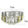 Slickblue Women's Two-Tone Gold & Silver Ring with Oblong CZ, Stainless Steel Band, 5.1g, size 5–10 - 2 of 4