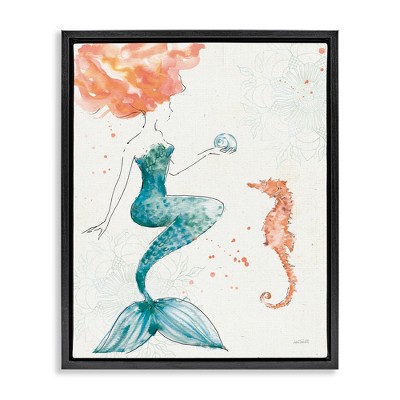 Stupell Industries Mermaid and Ocean Seahorse, 17" x 21"
