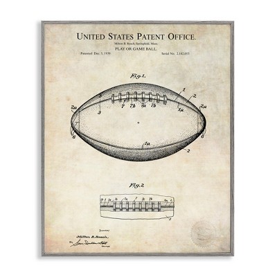 Stupell Industries American Football Sports Blueprint, 24" x 30"