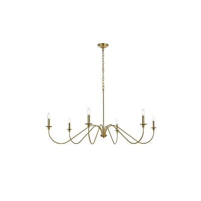Elegant Lighting Rohan 54 inch chandelier in Satin Gold