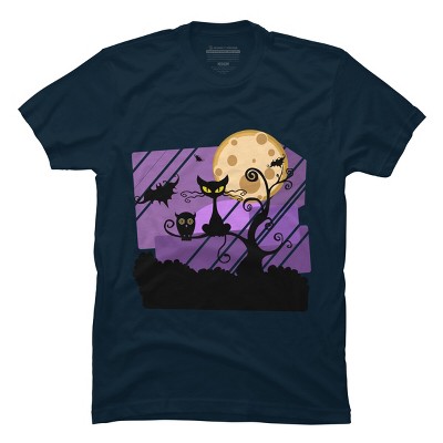 Men's Design By Humans Night Halloween moon By ChadiElHanchi T-Shirt