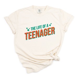 The Life Of A Teenager Puff/Glitter - Womens Garment Dyed Tee - 1 of 3
