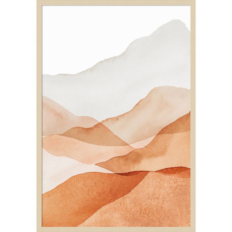 28&#34; x 42&#34; Mountain Range III by Amy Lighthall Framed Wall Art Print Light Brown - Amanti Art, 1 of 12