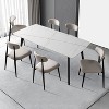 CIPACHO Modern Dining Chairs Set of 2, Curved Backrest Round Upholstered and Metal Frame, Light Grey - 3 of 4