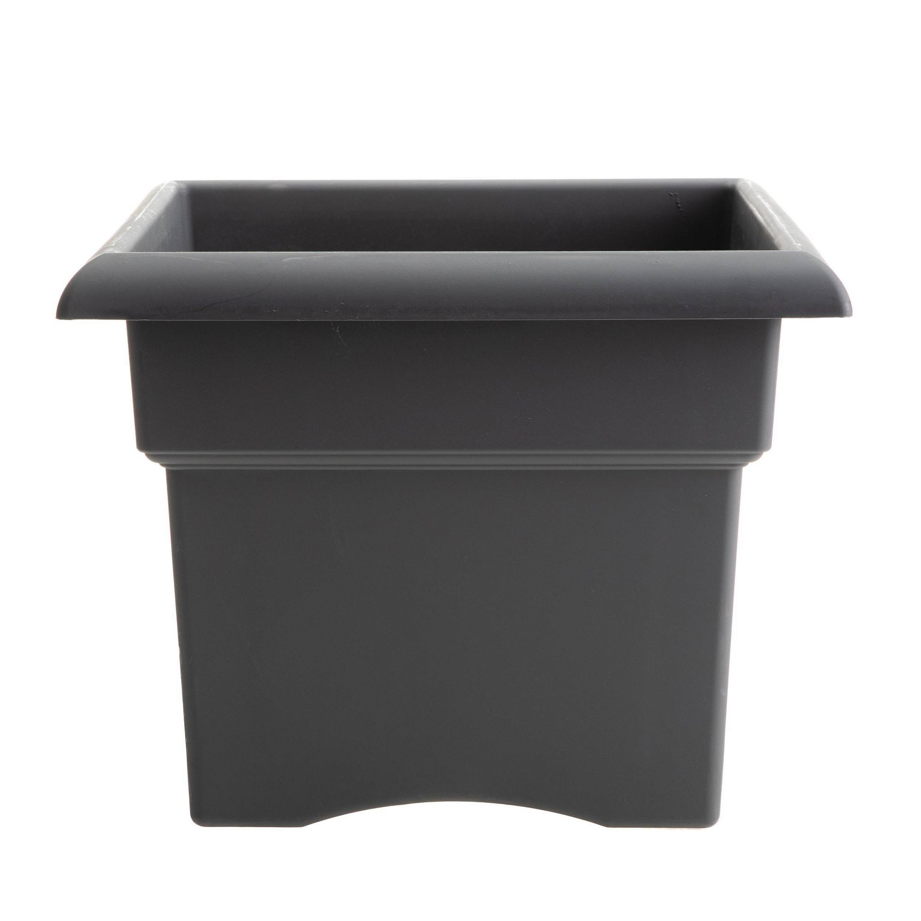 Bloem 18"x18" Veranda Deck Box Square Planter Charcoal: Resin Patio Pot, UV & Weather-Resistant