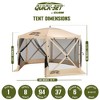 CLAM Quick-Set Escape 12 x 12 Foot Portable Pop Up Camping Outdoor Gazebo 6 Sided Canopy Shelter + 2 Pack of Wind and Sun Panels - 2 of 4