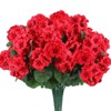 Aoibox 6 Bundles Artificial Geranium Flowers for Outdoors UV Resistant Silk Faux Plants for Home Kitchen Table Centerpieces Garden Decor (Red) - 2 of 4