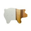 Slickblue Pig-Shaped Cutting Board – White/Black Marble & Acacia Wood, Functional and Decorative Kitchen Piece - 3 of 4