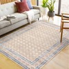 Washable Bordered Geometric Rug Non Slip Low Pile Rug Soft Contemporary Floor Cover Foldable Indoor Carpet for Living Room Bedroom Playroom Nursery - 2 of 4