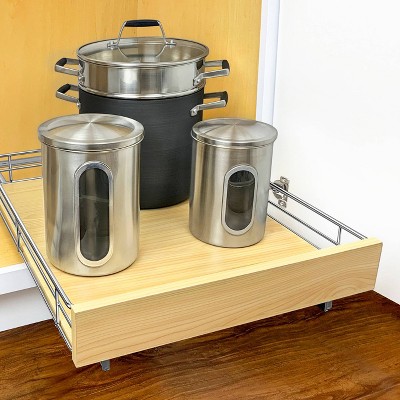 Lynk Professional 17"x21" Select Sliding Pull Out Cabinet Drawers Organizer Wood Chrome: Kitchen Storage, Ball Bearing Glides — фото 4