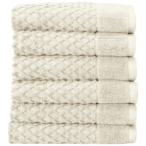 100% Cotton Quick-dry Diamond Textured Bath Towel Set (hand Towel (6 ...