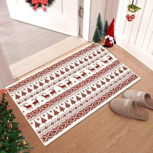 GustoWave Snowflake Christmas Holiday Decorative Area Rug for Bedroom Living Room, White - 1 of 4