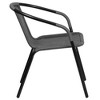 MOEPISY Set of 2 Rattan Outdoor Stacking Dining Chairs Gray - 4 of 4
