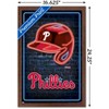 Trends International MLB Philadelphia Phillies - Neon Helmet 23 Framed Wall Poster Prints - 3 of 4