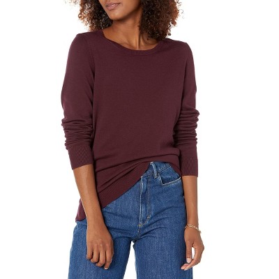 Women's Classic Fit Long Sleeve Lightweight Knit Crewneck Sweater Casual Basic Tops