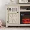 Gulches White TV Stand Entertainment Center Fits TVs up to 65 in with 18 Fireplace Insert 2 Doors 2 Adjustable Shelves 6 Cable Cutouts - 4 of 4