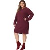 Agnes Orinda Women's Plus Size Knit Sweater Warm Long Sleeve Pullover Mini Dresses - 3 of 4