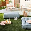 52"x24"x6" Rib Stripe Woven Chambray French-Style Indoor/Outdoor Floor Cushion Blue - Hearth & Hand™ with Magnolia - 2 of 4