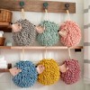 REGALWOVEN Soft Absorbent Chenille Cute Cartoon Hanging Fuzzy Ball Hand Towel 7" x 7" 1 Pack - 4 of 4