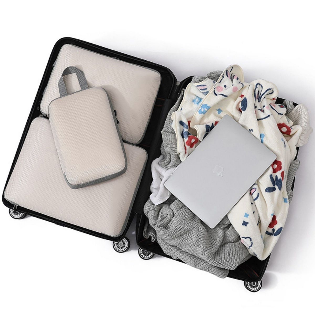 Alilang 3-Piece Compression Packing Cube Set with Zipper Closure and Carry Handles Design - thumbnail 8