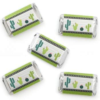 Big Dot of Happiness Prickly Cactus Party - Mini Candy Bar Wrapper Stickers - Fiesta Party Small Favors - 40 Count