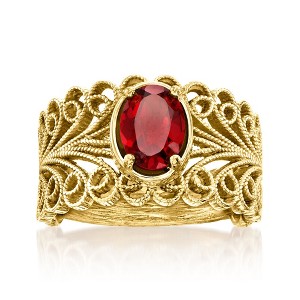 Ross-Simons 2.50 Carat Garnet Filigree Ring in 18kt Gold Over Sterling - 1 of 4