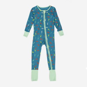 Leveret Kids Footed Bamboo Christmas Pajamas - 1 of 4