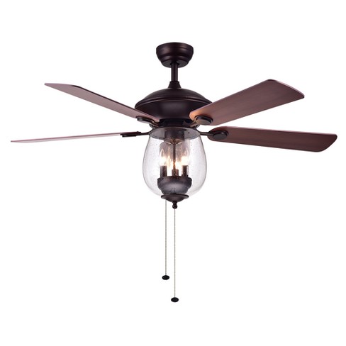 Warehouse Of Tiffany 26 X 21 X 19 Inch Toffee Lighted Ceiling Fans