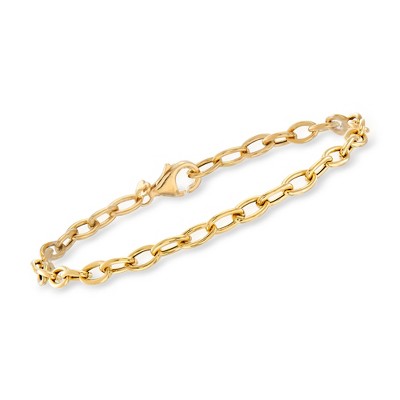 Ross-Simons Italian 4mm 18kt Yellow Gold Oval Cable-Link Bracelet