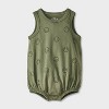 Baby Boys' Smiley Face Romper - Cat & Jack™ Green - 2 of 4