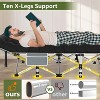 Sportneer Folding Camping Cot Black, Sleeping Cot for Adults with Carry Bag, Mattress, 1200D Layer Oxford Portable Camp Bed - 3 of 4