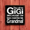 Slickblue Rustic Gigi Wood Sign – Solid Knotty Pine Wall Art for Grandma, 7x7 Inches, Multiple Colors - 2 of 3