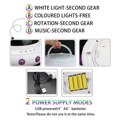 LINSAY White and Blue LED Battery-operated Kids Night Light Projector