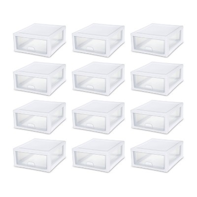 Sterilite Plastic Stackable Storage Container Bin w/Built-in Handles and Removable Lids