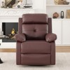 GlasFlength Accent Recliner Chairs, Wide Recliner, Adjustable Single Recliner Chair, for Living Room, Bedroom, Apartment, Brown, 32.2"*34.2"*39.3" - 2 of 4