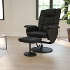 Emma and Oliver Adjustable Massage Recliner/Ottoman - Deep Side Pockets in Black LeatherSoft - 2 of 4