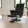 Emma and Oliver Adjustable Massage Recliner/Ottoman - Deep Side Pockets in Black LeatherSoft - image 2 of 4