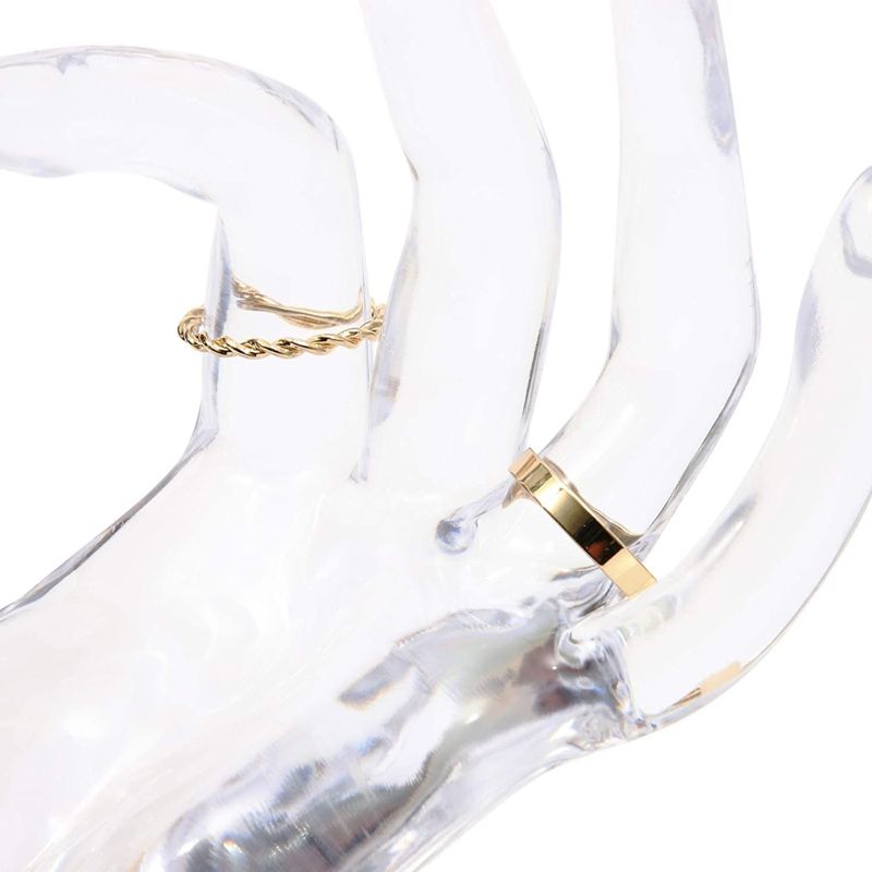 Clear Transparent Hand Shaped Ring Holder Stand Organizer for Jewelry Bracelet Bangle Display Showcase 6.3" Tall, 5 of 6