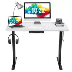 Costway 48'' Sit to Stand Desk Adjustable Standing Workstation w/ Crank
