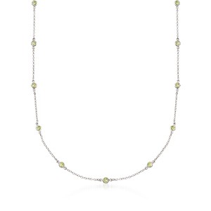 Ross-Simons 1.80 ct. t.w. Peridot Station Necklace in Sterling Silver - 1 of 3