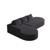 108.5'' Chenille Modern Curved Sectional Sofa with 3 Pillows, Modular Free Combination, and L-Shaped Design - 2 of 4