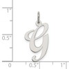 Black Bow Jewelry Sterling Silver, Ella Collection, LG Fancy Script Initial G Pendant - 4 of 4
